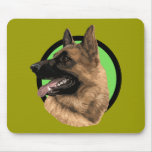 GERMAN SHEPERD GREEN DOG mousepads