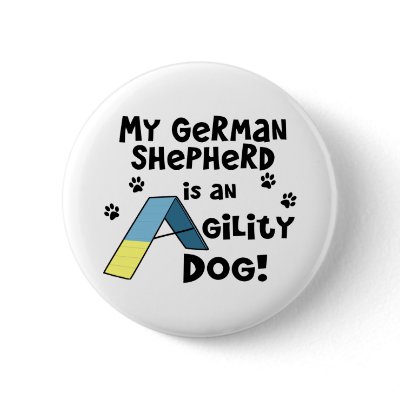 German Shepherd Agility Dog Button by MenagerieMayhem