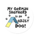 German Shepherd Agility Dog Stickers by MenagerieMayhem German Shepherd Agility Dog Stickers