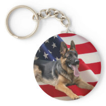 German Shepherd America Keychain