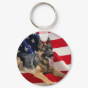 German Shepherd America Keychain