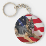 German Shepherd America Keychain