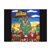 German Shepherd Bartender postcards