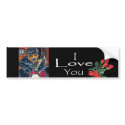 German Shepherd Biker Valentine bumper stickers