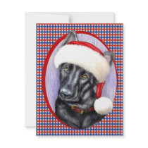 German Shepherd BLK Christmas Santa Pup invitations