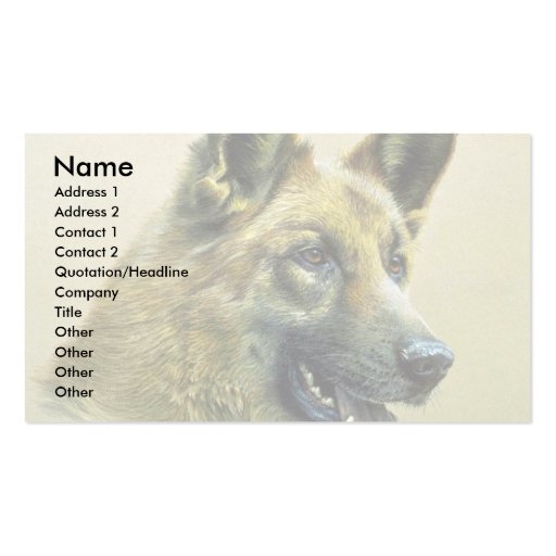 German Shepherd Business Card (front side)