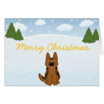German Shepherd Christmas Card - Customizable