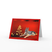German Shepherd Christmas Card Stars