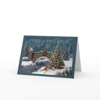 German Shepherd Christmas Evening3 card