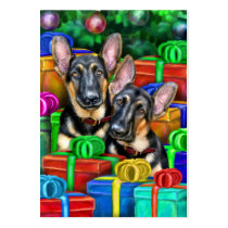 German Shepherd Christmas Flat Cards business cards