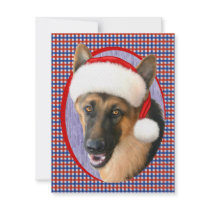 German Shepherd Christmas Santa Hat invitations