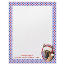 German Shepherd Christmas Santa Hat letterhead