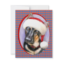 German Shepherd Christmas Santa Pup invitations by DanesRUs German Shepherd Christmas Santa Pup invitations