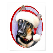 German Shepherd Christmas Santa Pup posters
