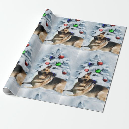 German Shepherd Christmas Wrapping Paper Zazzle