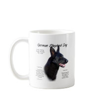 German Shepherd Dog (blk) History Design Mug