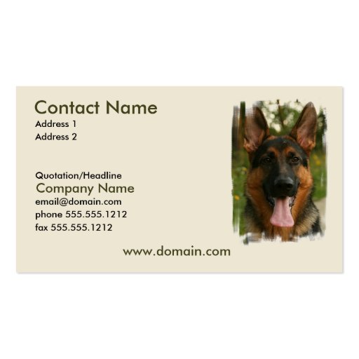 German Shepherd Dog Business Card (front side)