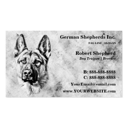 German Shepherd Dog Business Cards (back side)