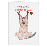 German Shepherd Dog Dear Santa Cards