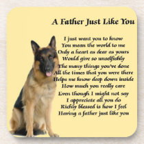 German Shepherd Dog Father Poem Beverage Coasters