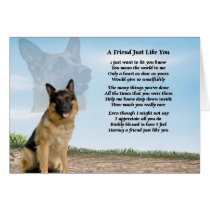 German Shepherd Dog Friend Poem Greeting Cards