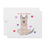 German Shepherd Dog Furry Valentine Custom Announcements