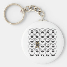German Shepherd Dog in the Sheep Key Chain