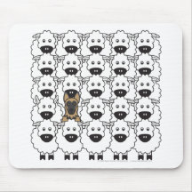 German Shepherd Dog in the Sheep Mouse Pad