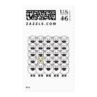 German Shepherd Dog in the Sheep stamp