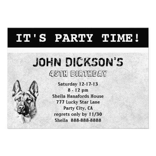 German Shepherd dog Invitation