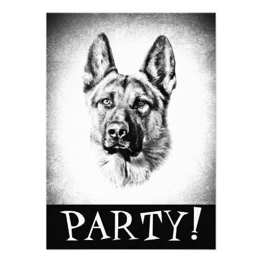 German Shepherd dog Invitation