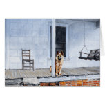 German Shepherd Dog on the Porch Card