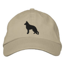 German Shepherd Dog Silhouette Embroidered Hats