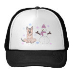 German Shepherd Dog & Snowman Mesh Hats