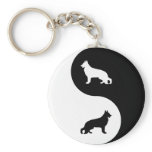 German Shepherd Dog Yin Yang Keychain