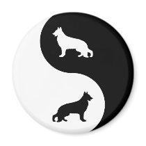 German Shepherd Dog Yin Yang Refrigerator Magnets