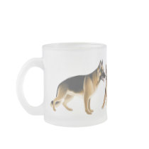 German Shepherd Dogs Frosted Glass Mug by twopurringcats German Shepherd Dogs Frosted Glass Mug