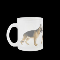German Shepherd Dogs Frosted Glass Mug