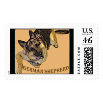 German Shepherd Embroiered look postage