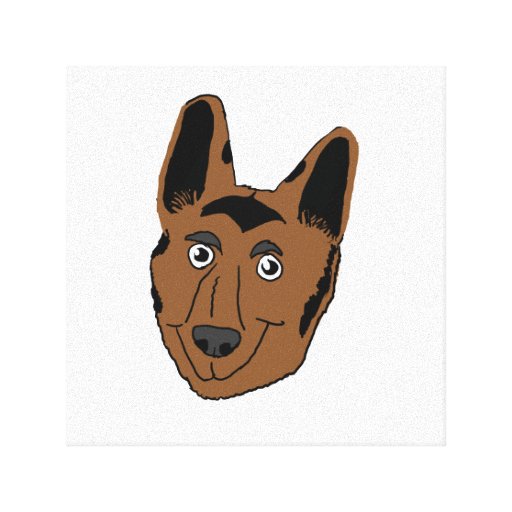 German Shepherd Face Cartoon Canvas Print | Zazzle