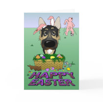 German Shepherd Happy Easter Greeting Cards