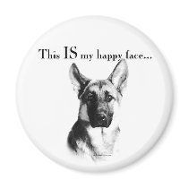German Shepherd Happy Face Magnets