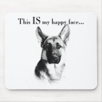 German Shepherd Happy Face Mouse Pads