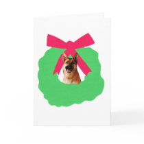 German Shepherd Holiday Christmas Wreath Cards
