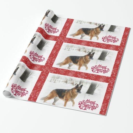 German Shepherd Holiday Wrapping Paper Zazzle