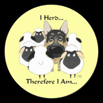 German Shepherd - I Herd...Therefore I Am Stickers stickers