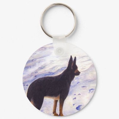 German Shepherd, Key Chain Keychain by artbyjolyn