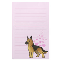 German Shepherd Love Personalized Stationery