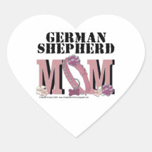 German Shepherd MOM Heart Sticker