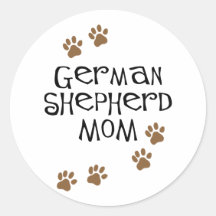 German Shepherd Mom Round Stickers